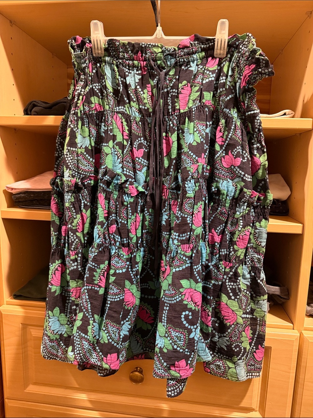 Vintage Marc Jacobs Floral Tiered Black Skirt